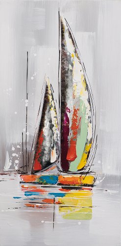 Schilderij Zeilboot in kleur - Hiskiart
