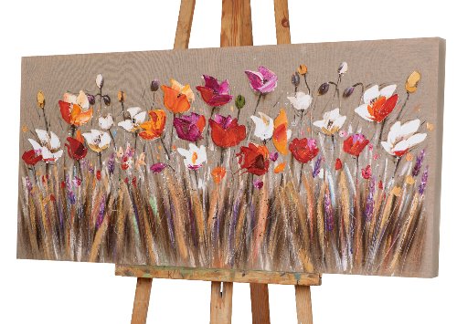Schilderij Kleurrijk bloemenveld - Hiskiart