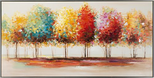 Schilderij Kleurrijk bos panorama - Hiskiart