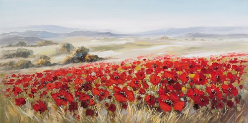 Cuadro Paisaje de amapolas - Hiskiart