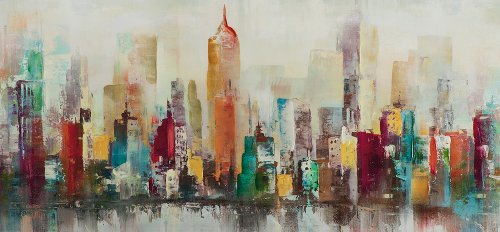 Schilderij Kleurrijke skyline - Hiskiart