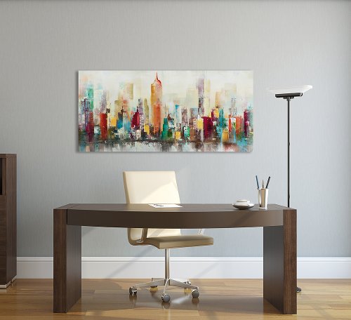 Schilderij Kleurrijke skyline - Hiskiart