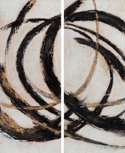 Schilderij Elegant Rotation tweeluik - Hiskiart