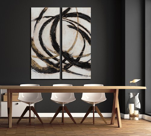 Schilderij Elegant Rotation tweeluik - Hiskiart