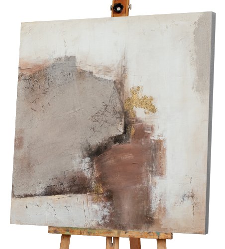 Schilderij Abstract in Natureltinten - Hiskiart