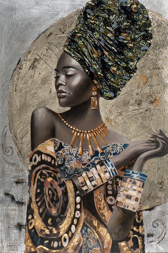 Cuadro Beauty con turbante y joyas - Hiskiart
