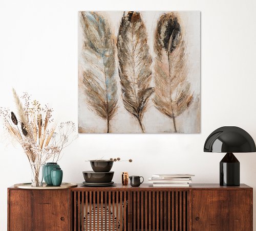 Schilderij Drie veren - Hiskiart