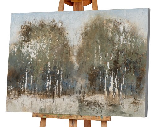 Schilderij Abstract berkenbos - Hiskiart