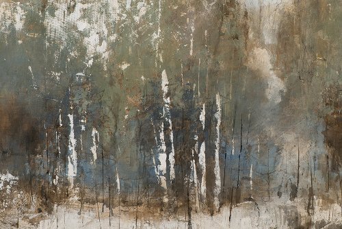 Schilderij Abstract berkenbos - Hiskiart
