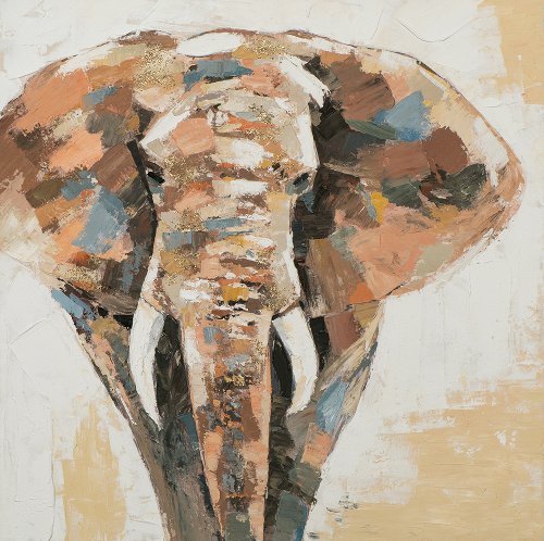Cuadro Elefante en planos de color - Hiskiart