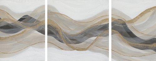 Schilderij Natural Waves drieluik - Hiskiart