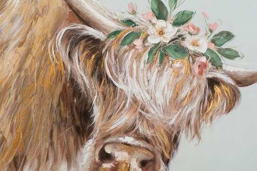 Schilderij Hooglander in de lente - Hiskiart