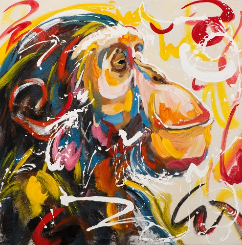 Cuadro Chimpancé en color - Hiskiart