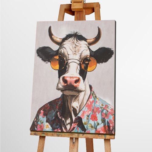 Schilderij Koe in zomerhemd - Hiskiart