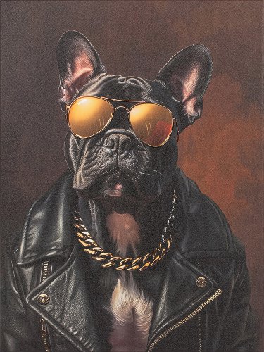 Schilderij Buldog backstage - Hiskiart