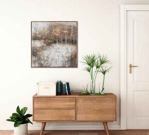 Schilderij Compositie met goudaccenten - Hiskiart