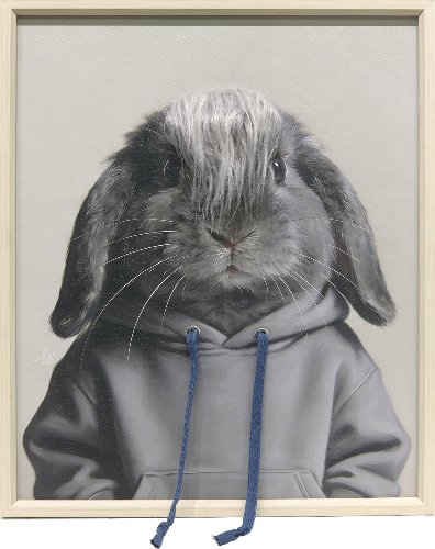 Schilderij Konijn in hoodie - Hiskiart