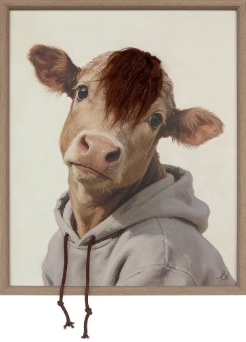 Schilderij Koe in hoodie - Hiskiart