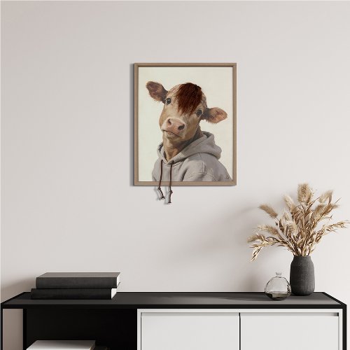 Schilderij Koe in hoodie - Hiskiart