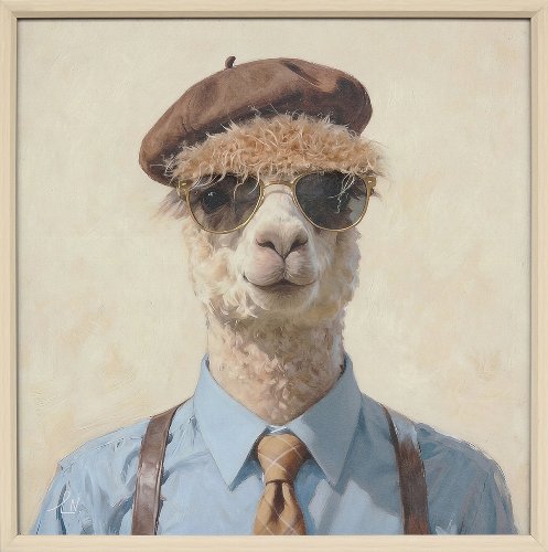 Schilderij Monsieur Alpaca - Hiskiart