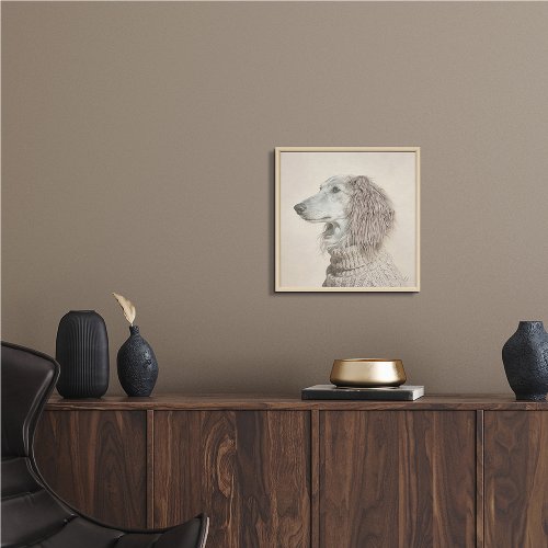 Schilderij Hond in wintertrui - Hiskiart