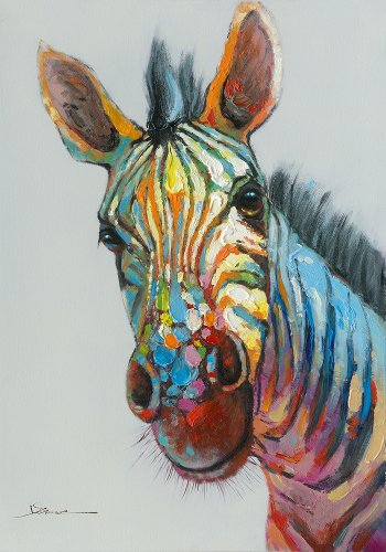 Cuadro Cebra multicolor - Hiskiart