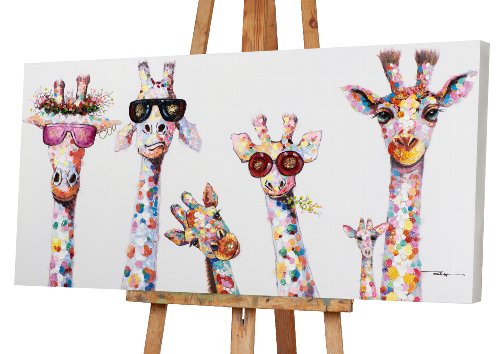 Cuadro Nieuwsgierige giraffenfamilie - Hiskiart