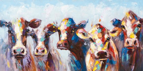 Schilderij Koeien in kleur - Hiskiart