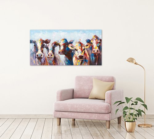 Schilderij Koeien in kleur - Hiskiart