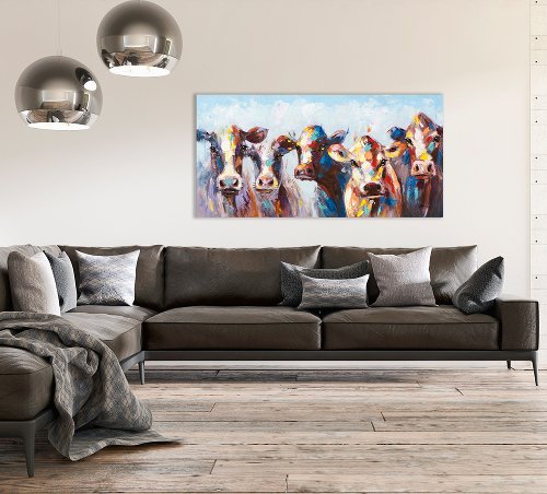 Schilderij Koeien in kleur - Hiskiart