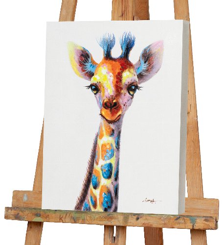 Cuadro Retrato colorido de jirafa - Hiskiart
