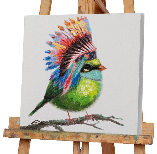 Cuadro Pájaro con penacho de plumas - Hiskiart