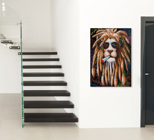 Cuadro León con rastas - Hiskiart