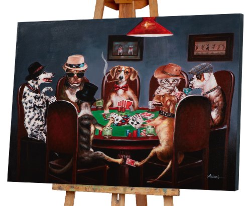 Schilderij Honden aan de kaarttafel - Hiskiart