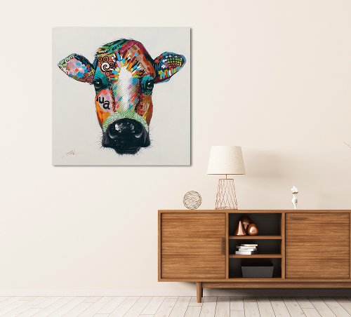 Schilderij Koe vol kleur - Hiskiart