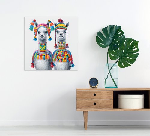Schilderij Lama fiesta - Hiskiart