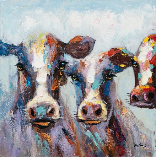 Schilderij Koeien in pastel - Hiskiart