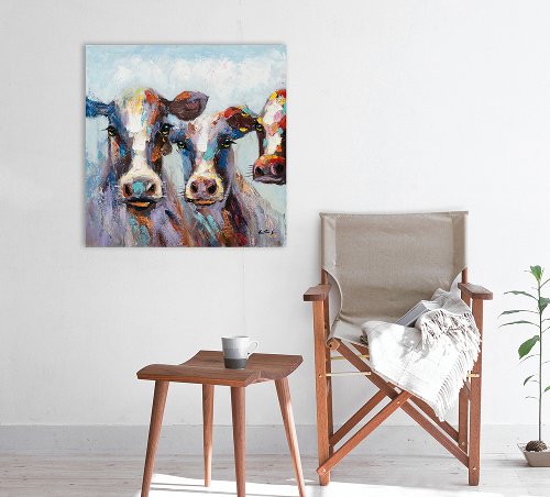 Schilderij Koeien in pastel - Hiskiart