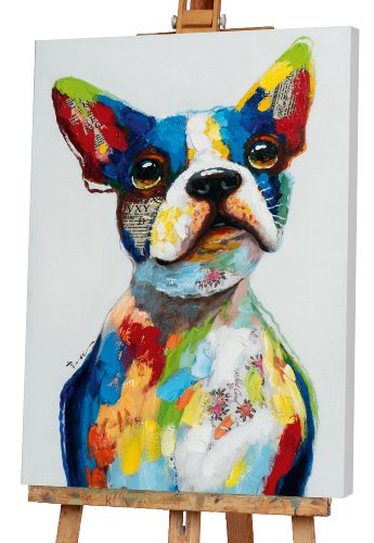 Schilderij Hond in kleurvlakken - Hiskiart