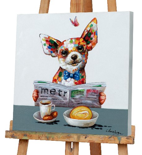 Schilderij Chihuahua aan het ontbijt - Hiskiart
