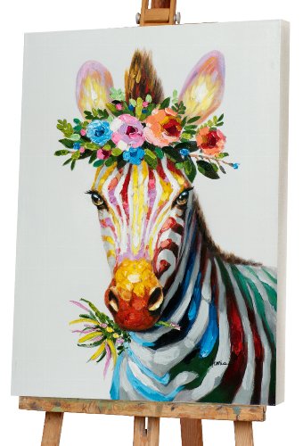 Cuadro Cebra con flores - Hiskiart