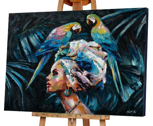 Cuadro Beauty con dos loros azules - Hiskiart