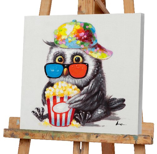 Cuadro Pajarito con palomitas - Hiskiart