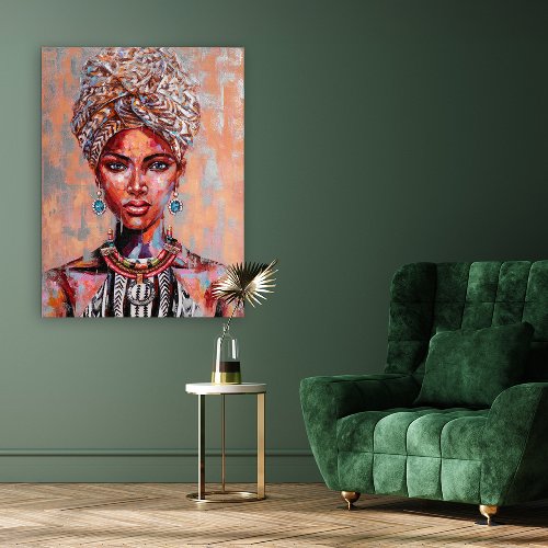 Schilderij Beauty met hoofddoek - Hiskiart