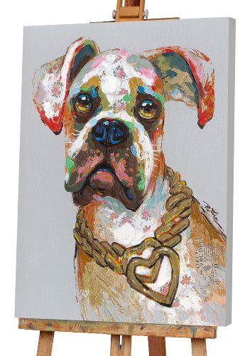 Schilderij Hond met gouden hart - Hiskiart
