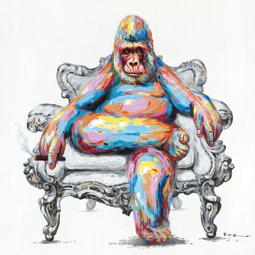 Schilderij Gorilla op de troon - Hiskiart
