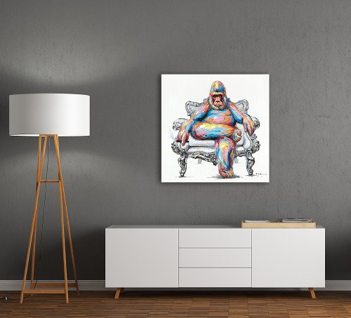 Schilderij Gorilla op de troon - Hiskiart