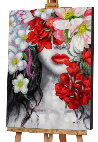 Schilderij Beauty achter bloemen - Hiskiart