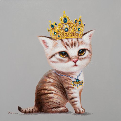 Schilderij Kitten met kroon - Hiskiart