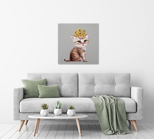 Schilderij Kitten met kroon - Hiskiart